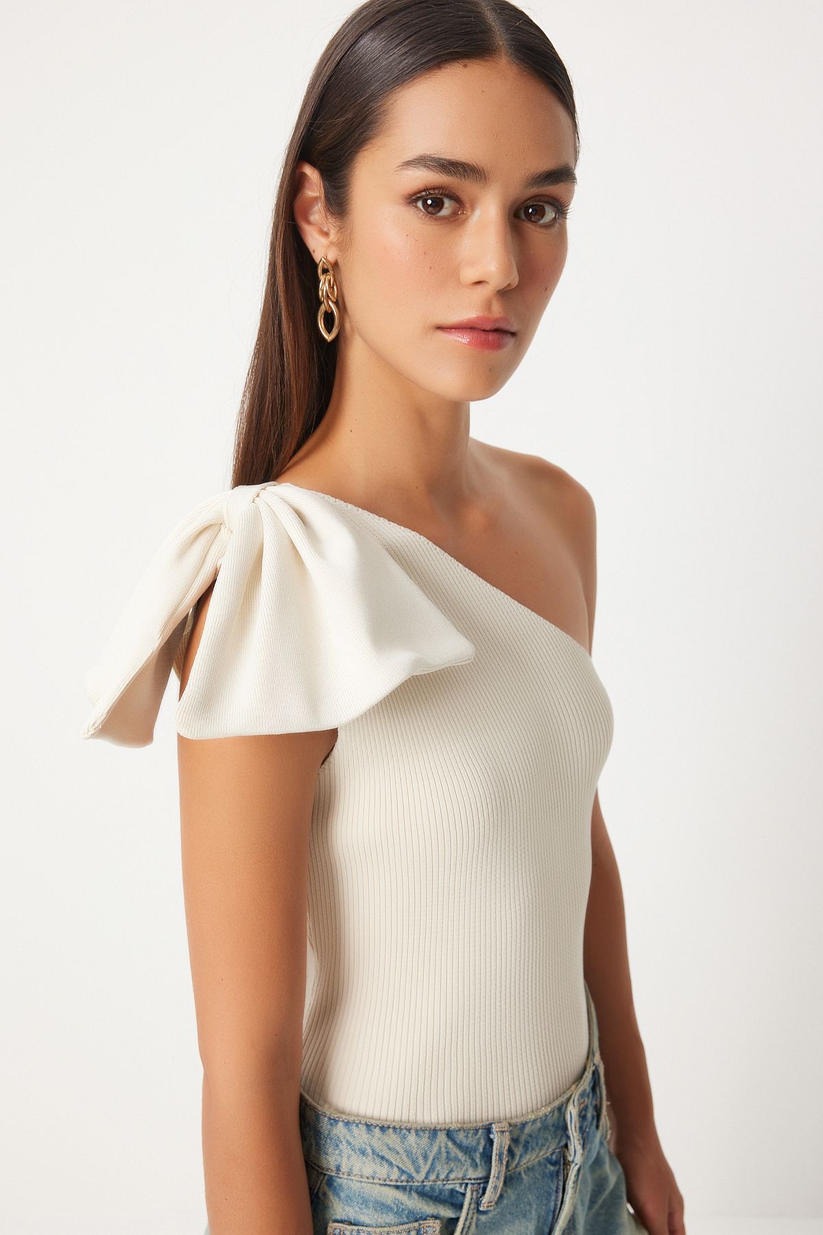 Happiness Istanbul Beige Straight Regular Blouse