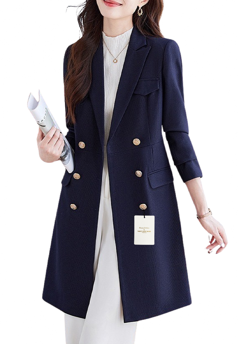 HAPPY FRIDAYS Slim Cut Blazer-style Trench Coat YGH-EM6631
