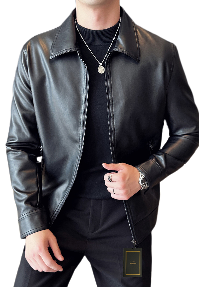 HAPPY FRIDAYS Men's Faux Leather Aviator Jacket MJ6806