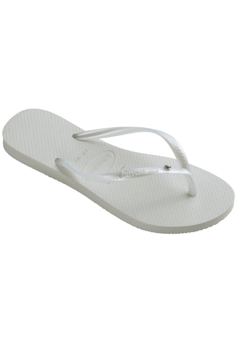 Havaianas Havaianas Women Slim Crystal Flip Flops - White