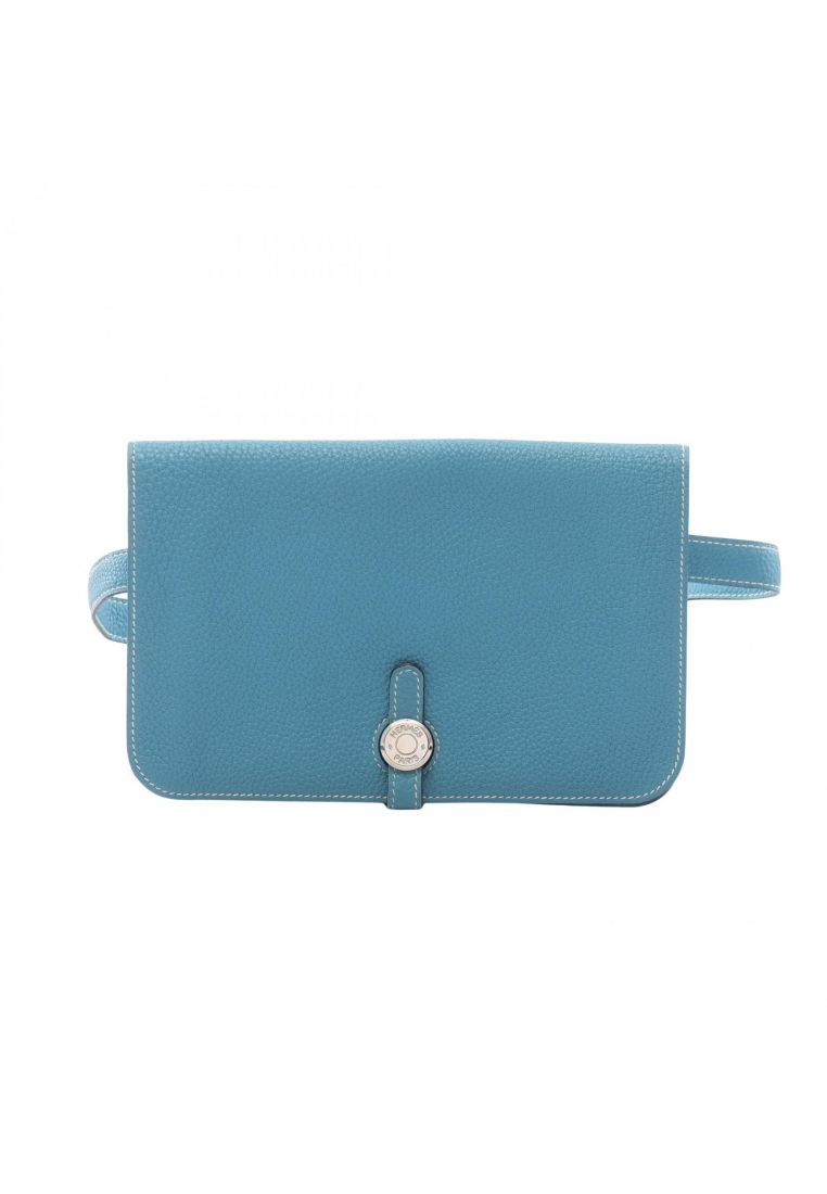 Hermès Pre-Loved Hermès Dogon posh blue jean body bag waist bag Togo Light blue silver hardware □F s