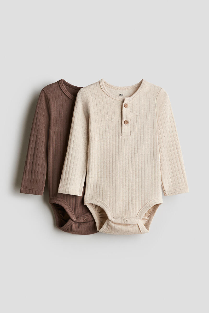 H&M 2-pack henley-style bodysuits