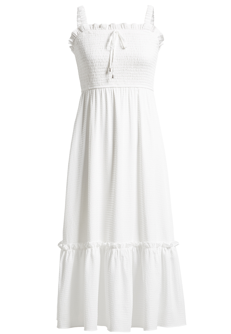 Hopeshow Sleeveless Smocked Bridesmaid Dress