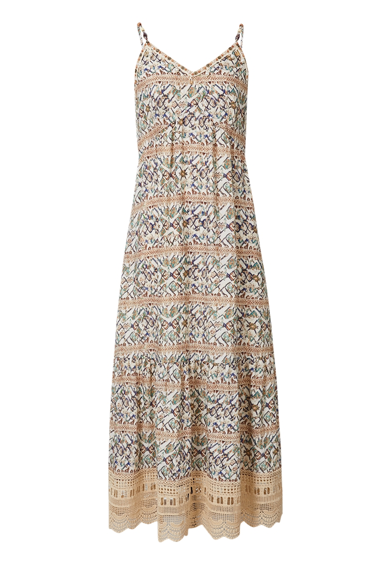 Hopeshow Bohemian Maxi Dress with Embellished Straps