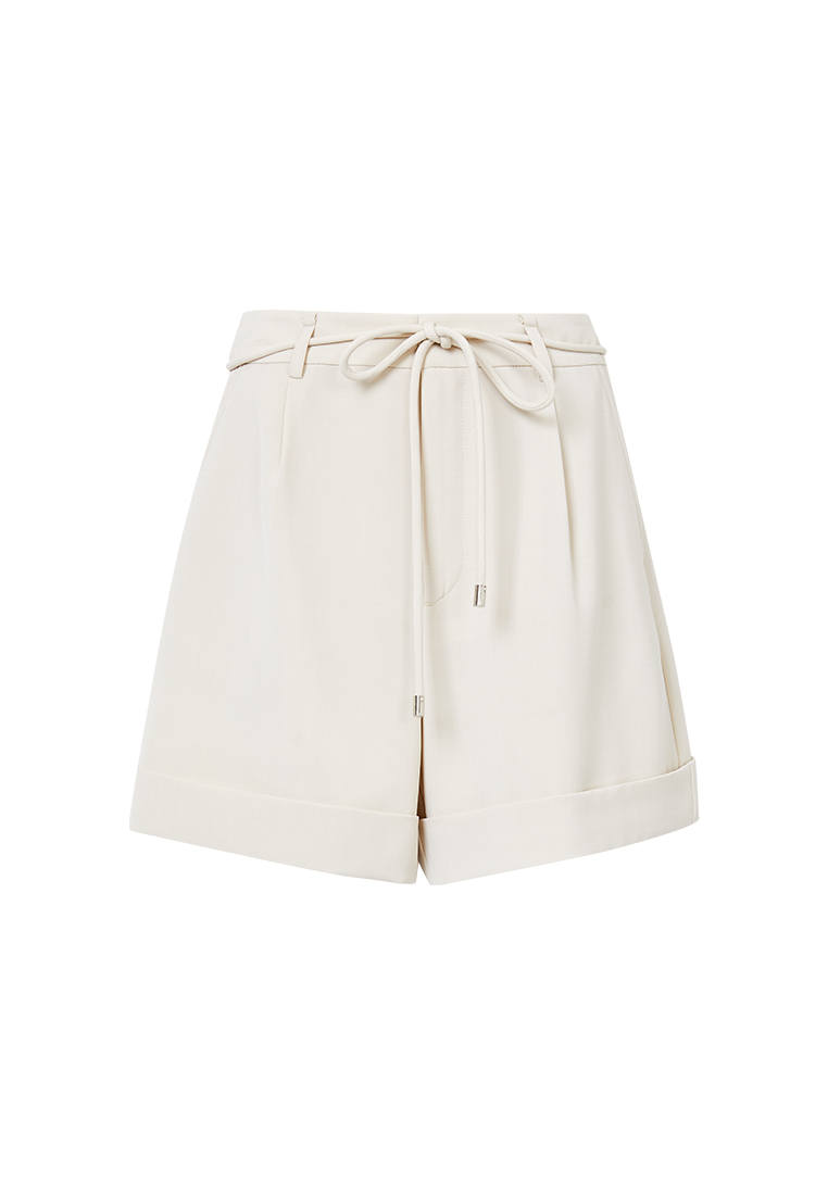 Hopeshow Simple Causal Pants with Lace Waist Tie