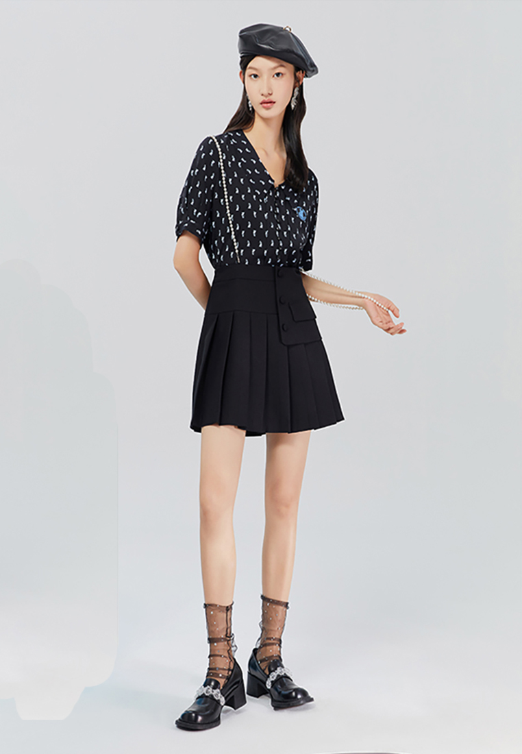 Hopeshow Rabbit Print Casual Shirt