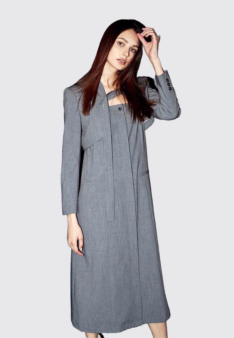 iROO Basic Grey Two Piece Dress