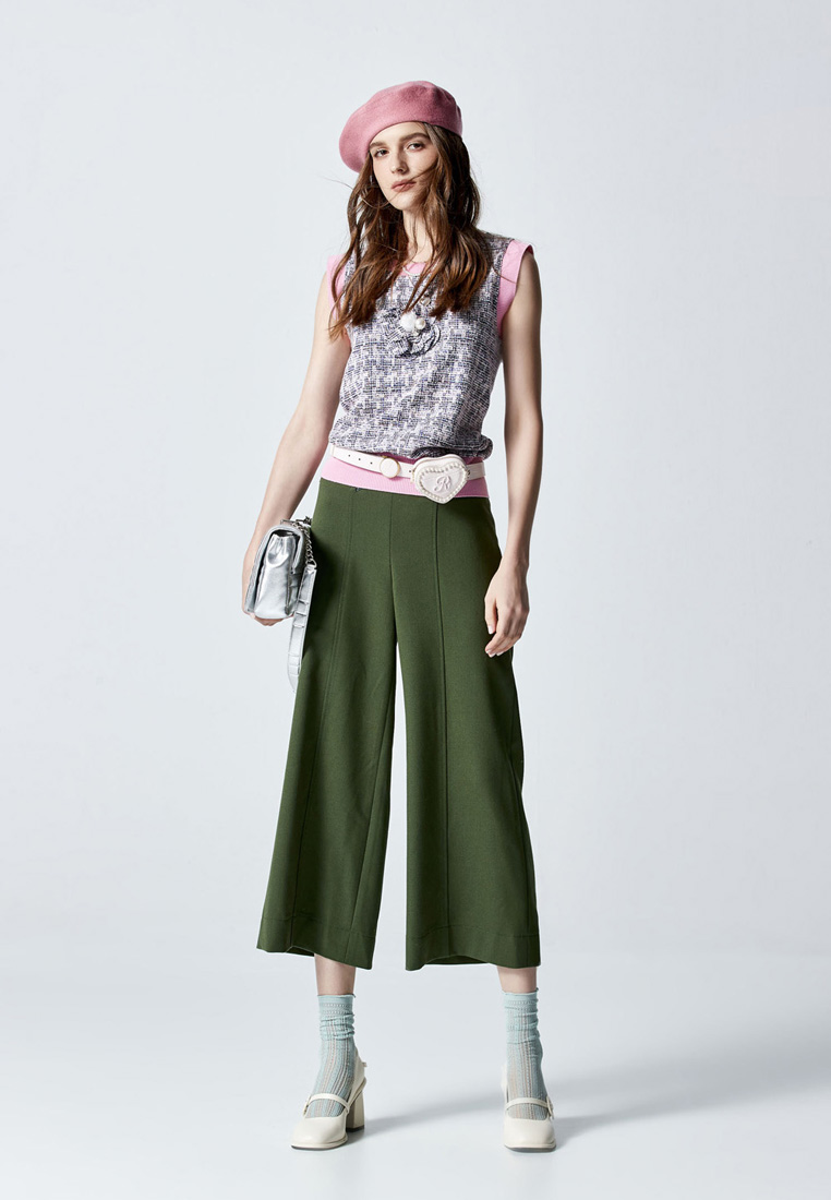 iROO Basic Green Wide Leg Pants