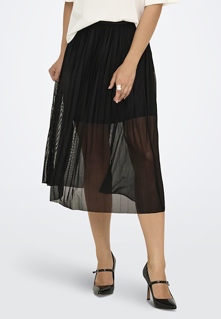 JACQUELINE DE YONG Pleat Mesh Jersey Skirt