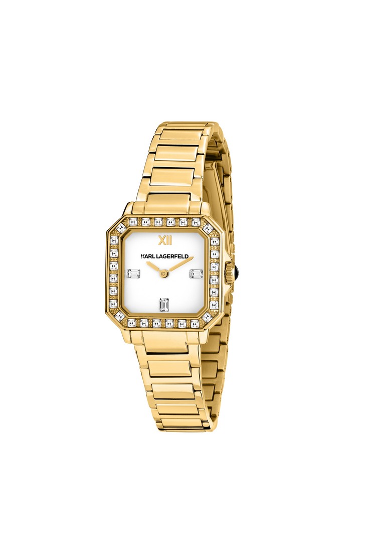 Karl Lagerfeld 【2 Years Warranty】KARL LAGERFELD 33mm Women's Gold Square Quartz Watch R0553102501