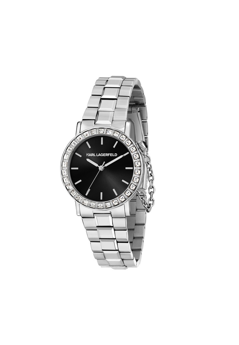 Karl Lagerfeld 【2 Years Warranty】KARL LAGERFELD 33mm Women's Silver CRYSTALS Quartz Watch R055310050