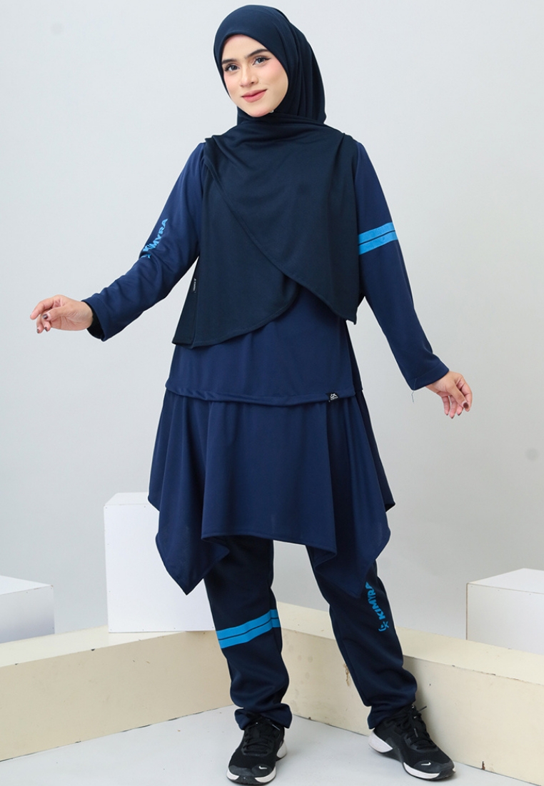 KIMYRA KIMYRA KIMBASIC - DENIM Baju Renang Sukan Outfit Mandi Pantai Anti Terselak Jersey Perempuan 