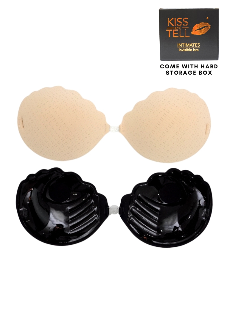 Kiss & Tell 2 Pack Plunging Push Up Nubra in Nude and Black