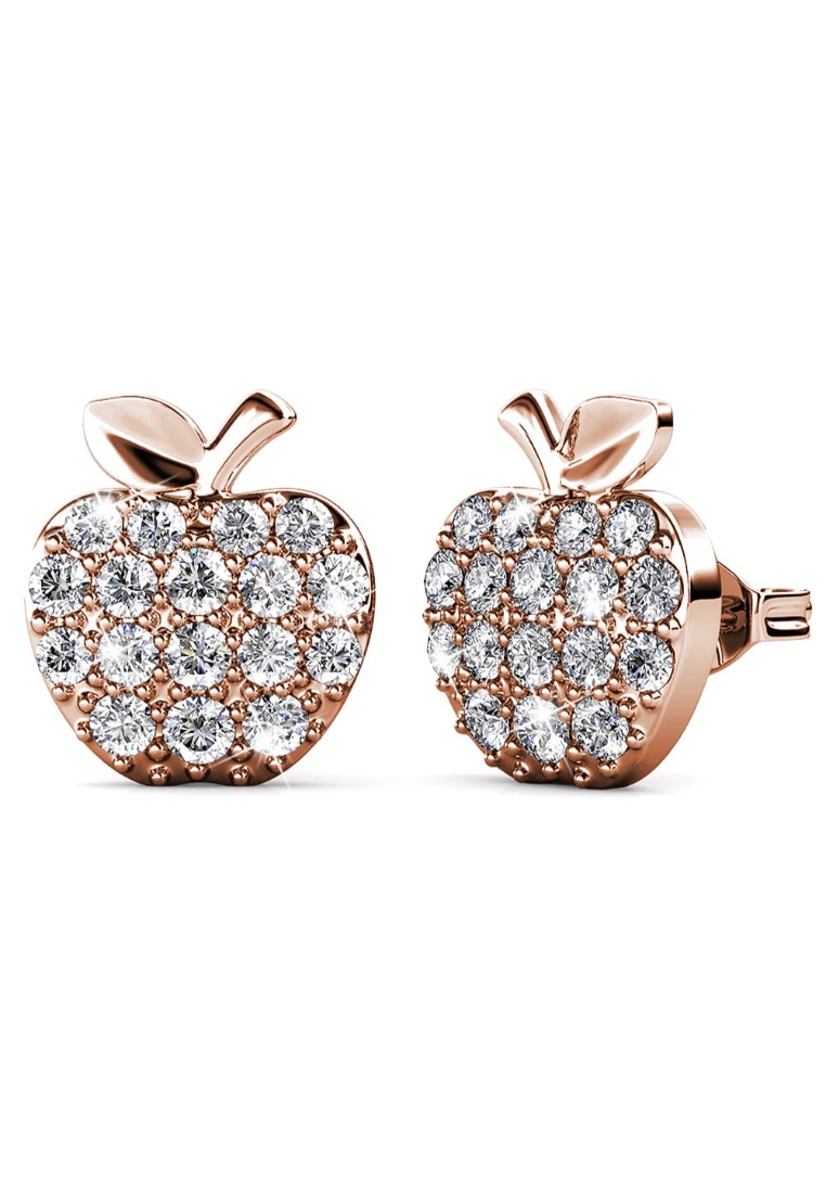 Krystal Couture Stunning Apple Stud Earrings Embellished With SWAROVSKI® Crystals