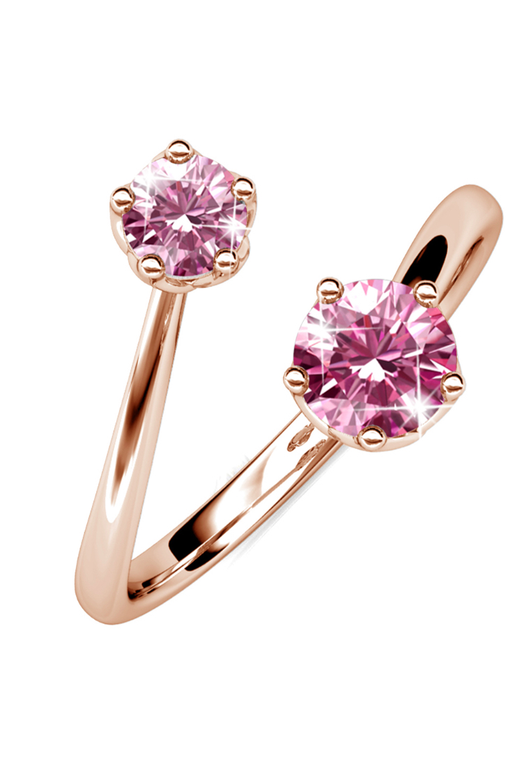 Krystal Couture Split Pink Personality Ring Embellished with SWAROVSKI® crystals