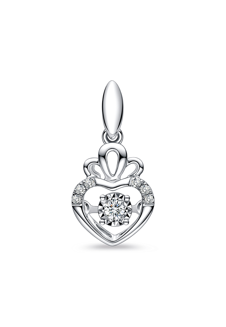LAZO DIAMOND LAZO DIAMOND Dazzling Heart Dancing Diamond Pendant in 9k White Gold