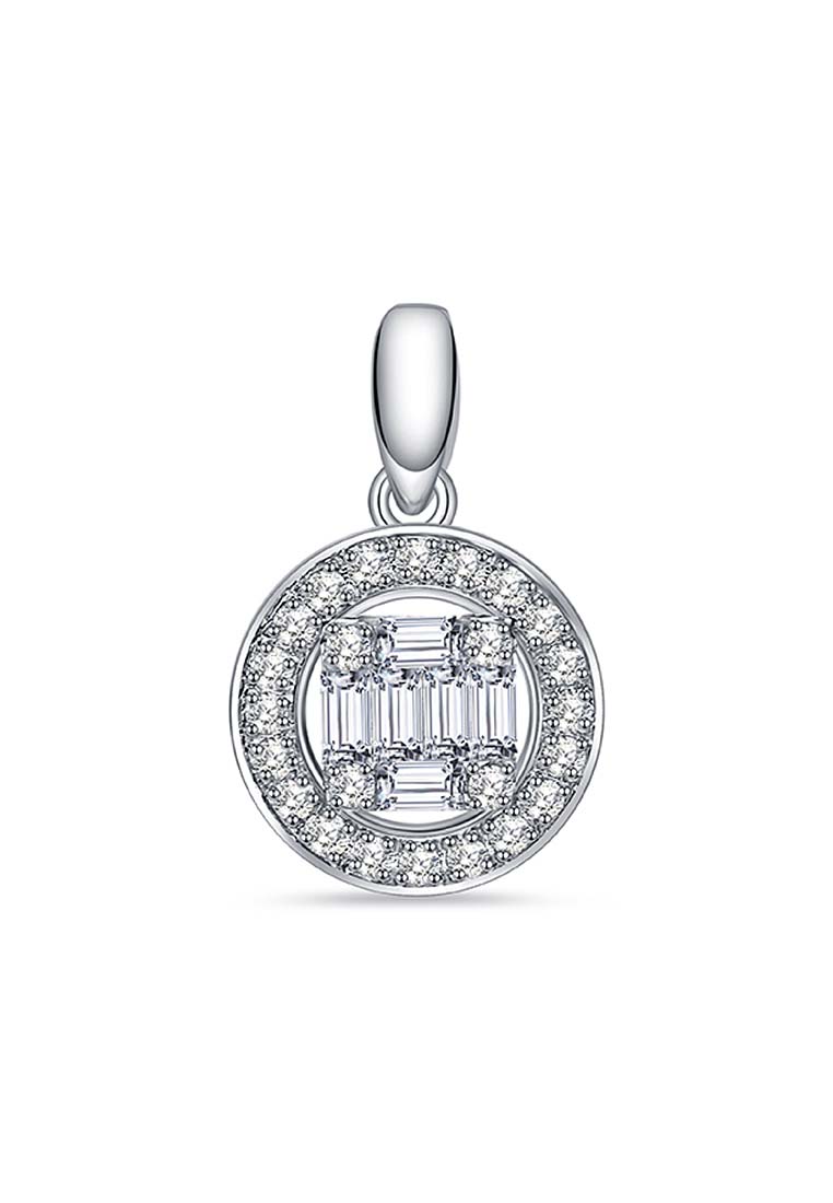 LAZO DIAMOND LAZO DIAMOND Chavez Baguette Diamond Pendant in 9k White Gold