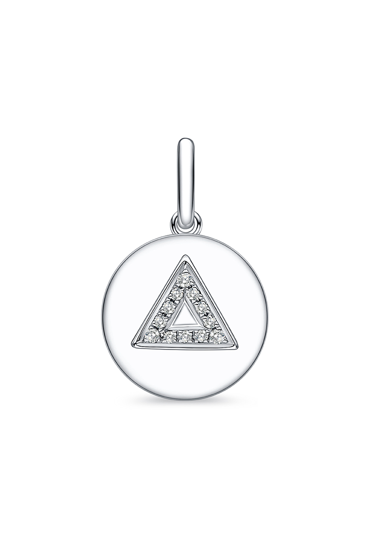 LAZO DIAMOND LAZO DIAMOND The Player's Dalgona Candy Triangle Diamond Pendant in 9k White Gold