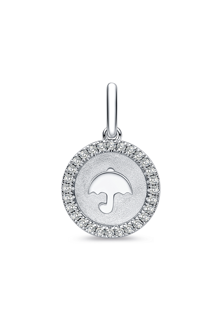 LAZO DIAMOND LAZO DIAMOND The Player's Dalgona Candy Umbrella Diamond Pendant in 9k White Gold