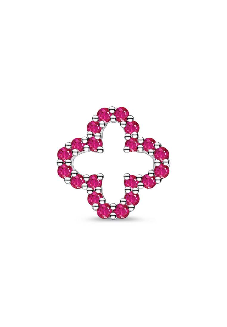 LAZO DIAMOND LAZO DIAMOND Lucky Petals Ruby Pendant in 9k White Gold