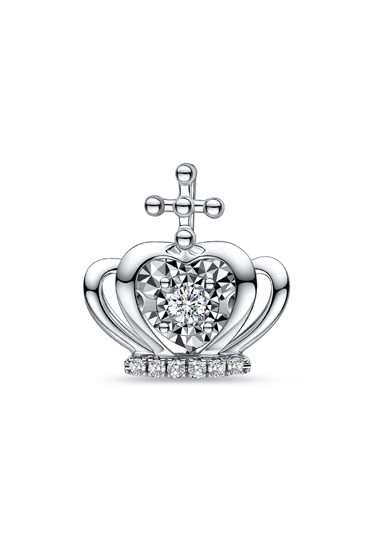 LAZO DIAMOND LAZO DIAMOND Crowning Glory Dancing Diamond Pendant in 9k White Gold