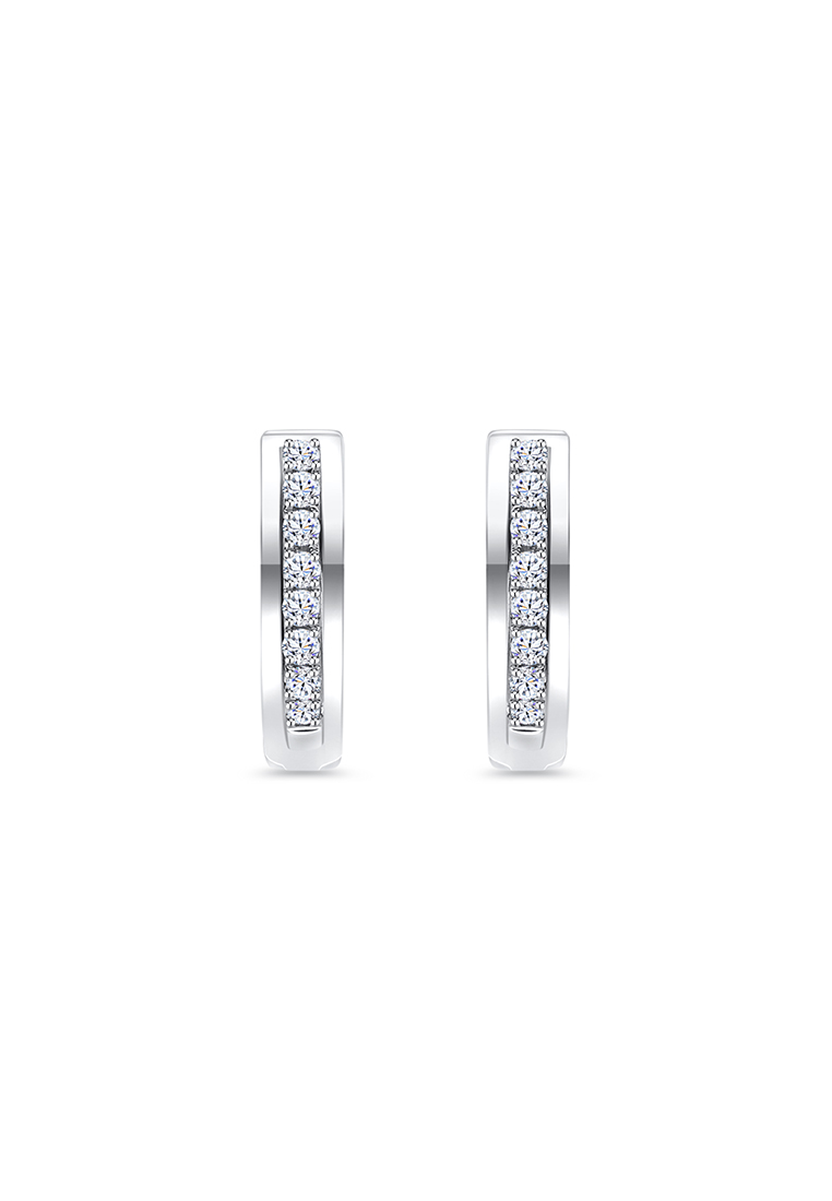 LAZO DIAMOND LAZO DIAMOND Channel Diamond Hoop Earrings in 9k White Gold