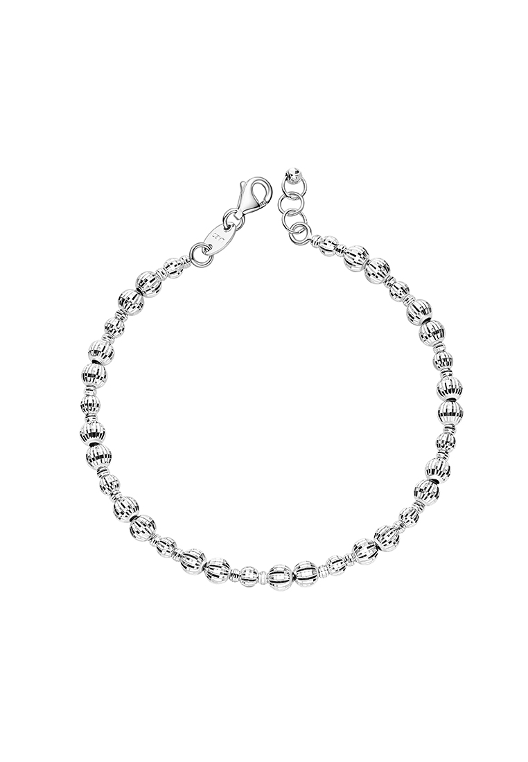 LAZO DIAMOND LAZO DIAMOND Sparkling Round Beads Bracelet in 585/14K White Gold