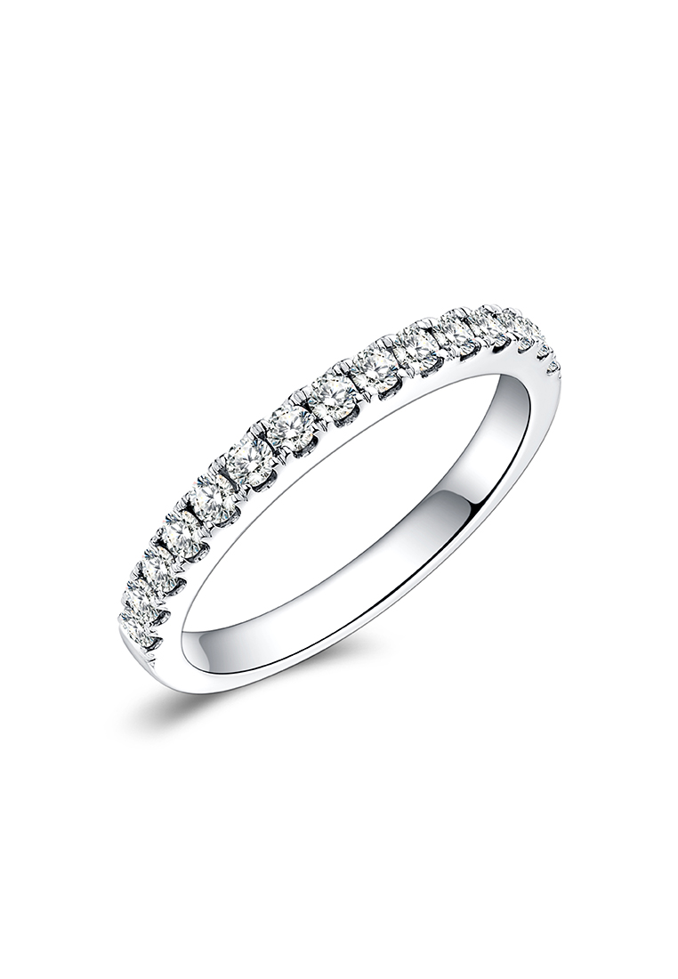 LAZO DIAMOND LAZO DIAMOND Half Eternity Pavé Diamond Ring in 375/9K White Gold (D15)