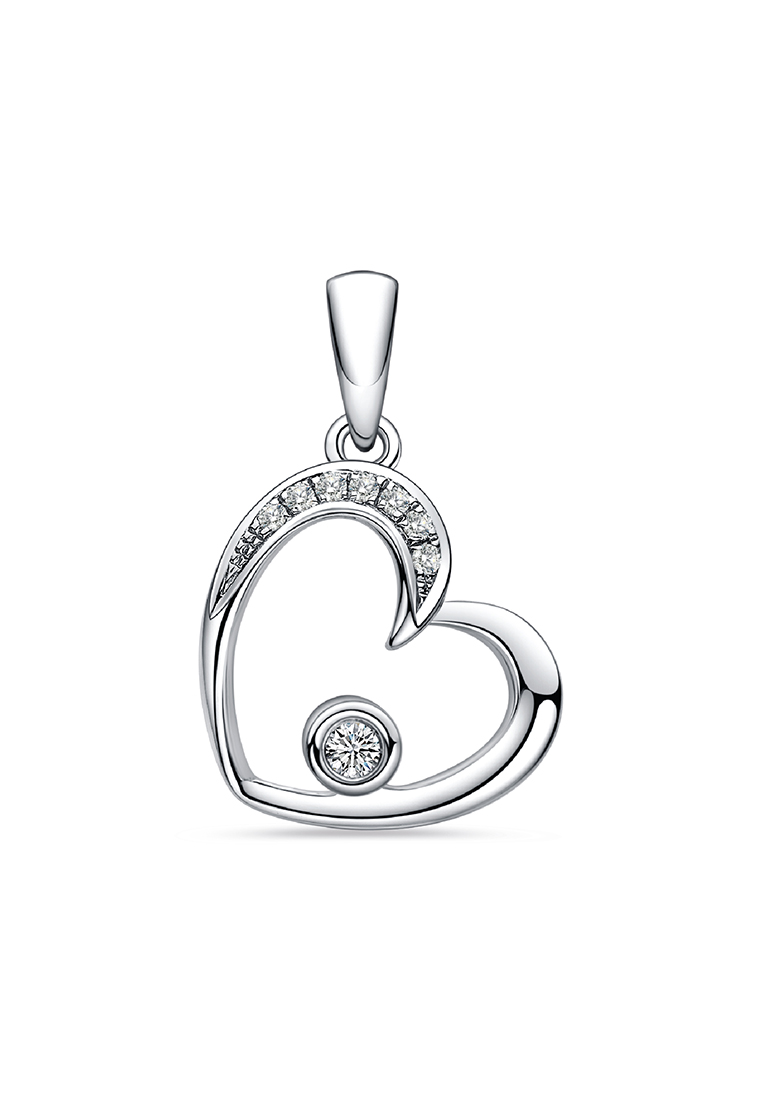 LAZO DIAMOND LAZO DIAMOND Dazzling Open Heart Diamond Pendant in 375/9K White Gold