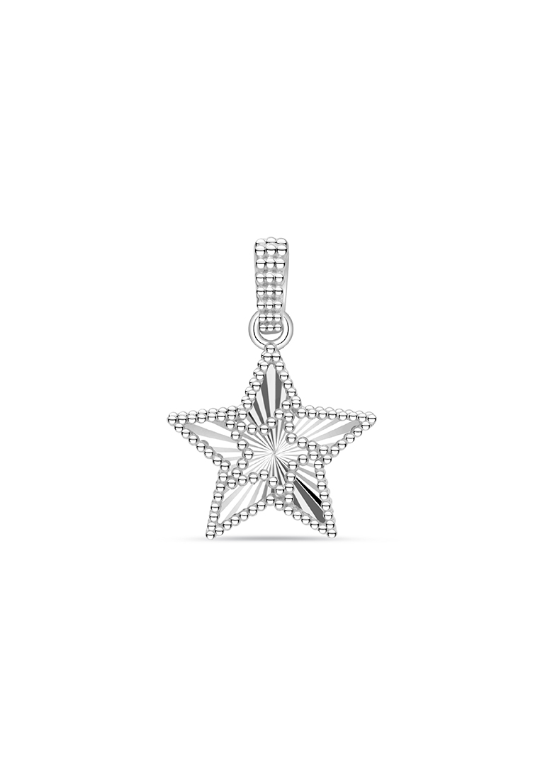 LAZO DIAMOND LAZO DIAMOND Beaded Star-cut Star Pendant in 375/9K White Gold