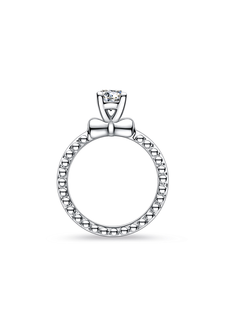 LAZO DIAMOND LAZO DIAMOND J'aime Bow Baby Ring Diamond Pendant in 9k White Gold