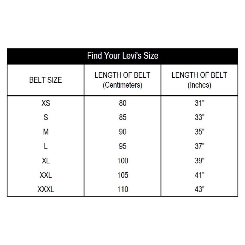 levi belt sizes