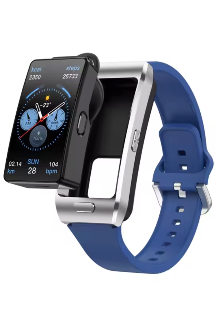 LIGE 2 in 1 Smart Watch / Earphone - Unisex - IOS/Android - IP67 Waterproof - Silver/White