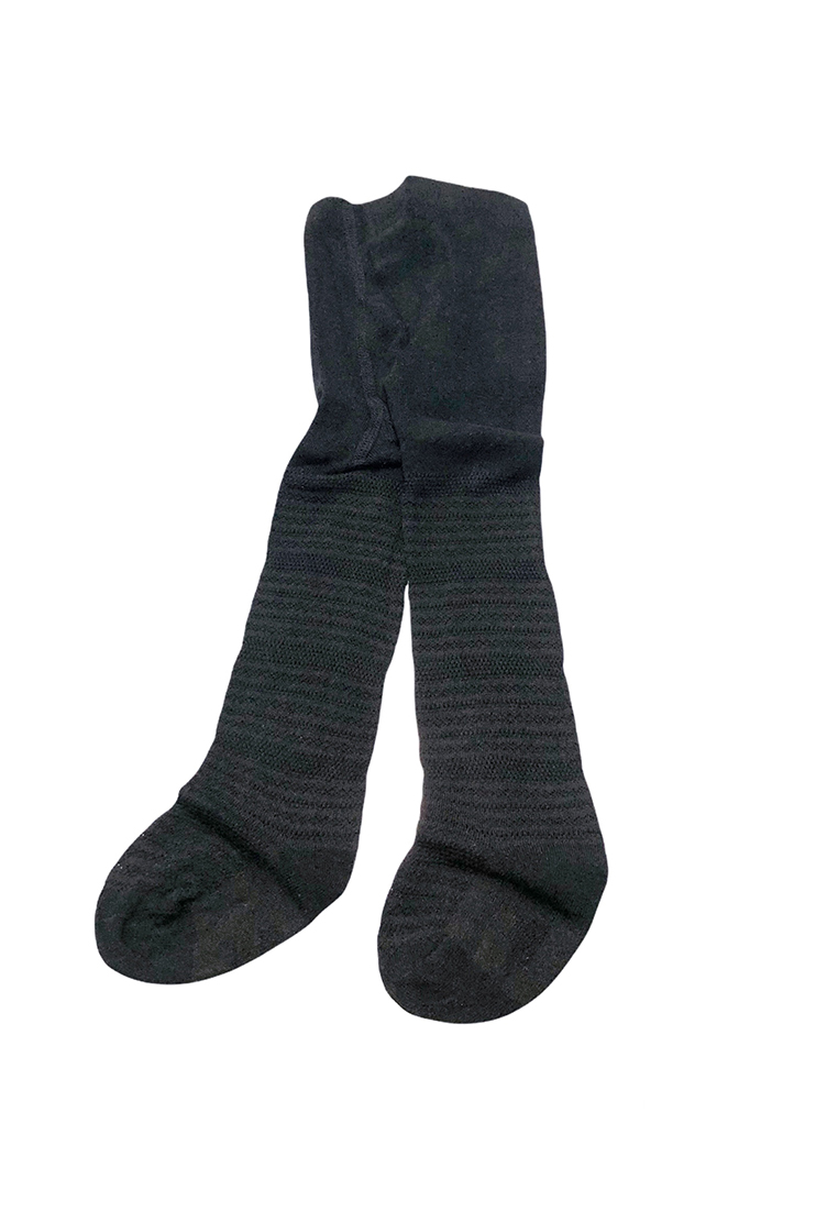 Little Kooma Girl Breathable Cotton Stripe Tights 6 Months to 4 Years Black