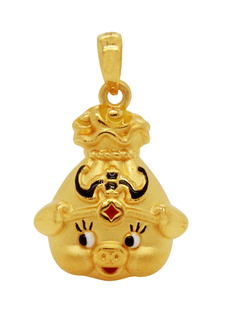 LITZ LITZ JINXI 999 (24K) Gold Adorable Pig Pendant EGP0050