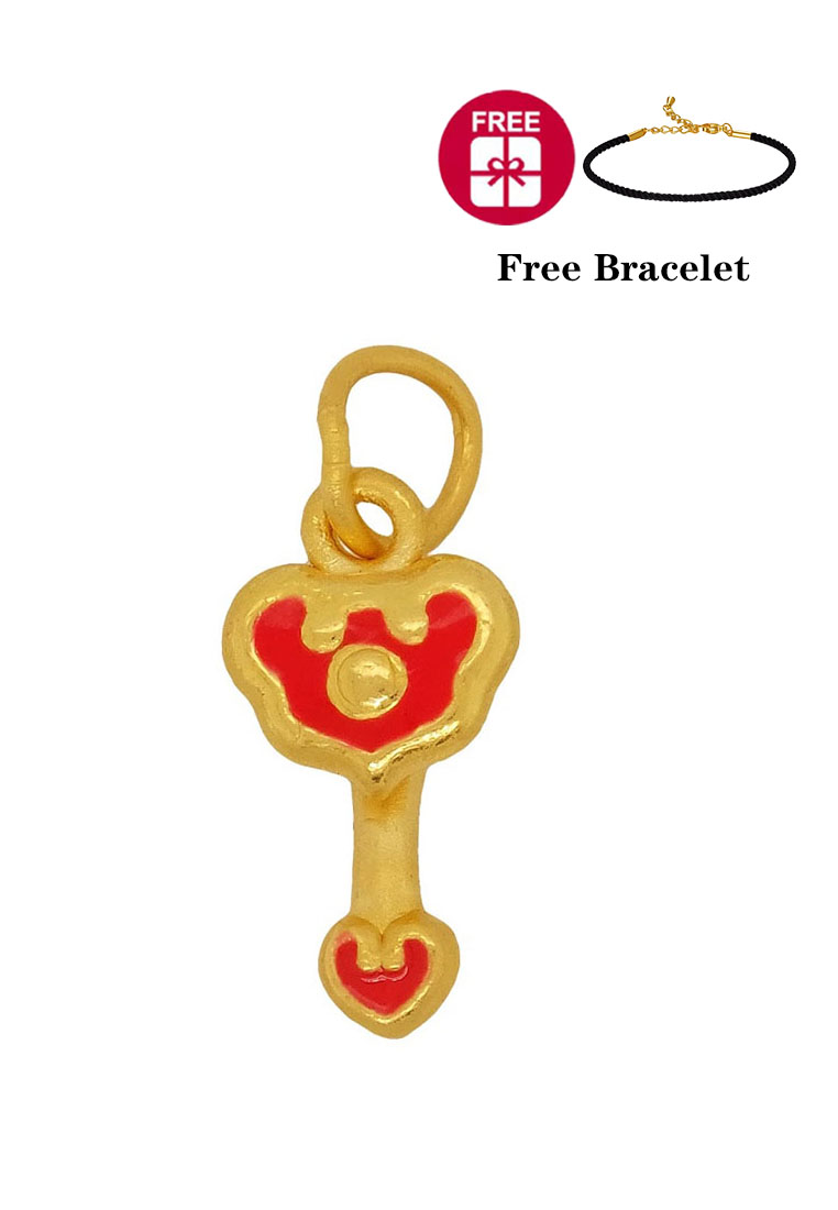 LITZ [Free Bracelet] LITZ 999 (24K) Gold Ruyi Pendant EP0216 (0.99g)