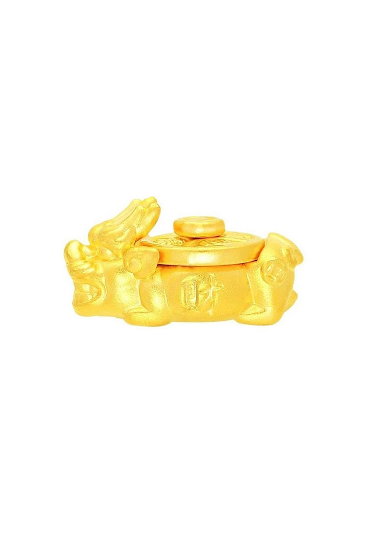 999 real gold pixiu 24k pure gold charms for bracelets gold jewelry parts  fine gold jewelry