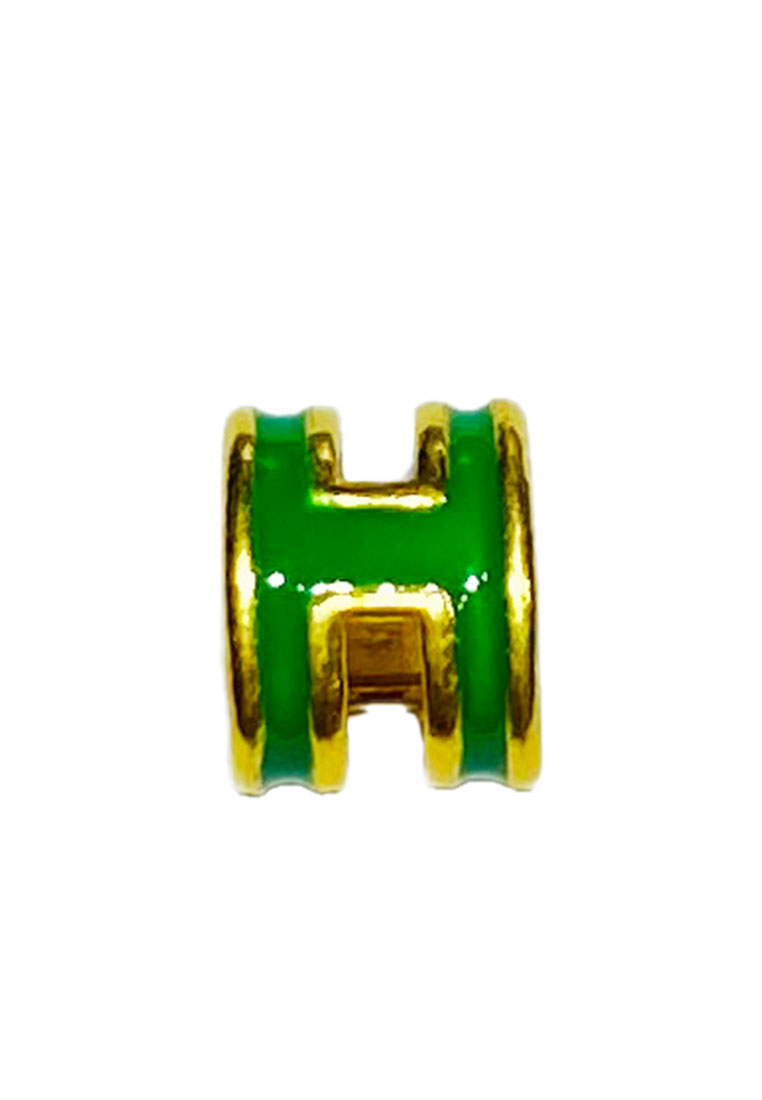 LITZ [SPECIAL] LITZ 999 (24K) Gold H Charm H牌 EPC0926-GREEN (0.09g+/-)