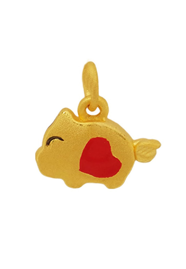 LITZ [Free Bracelet] LITZ 999 (24K) Gold Pig Pendant 小猪 EP0177 (0.98g)