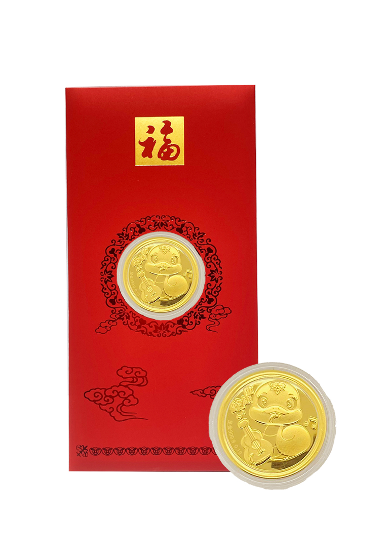 LITZ LITZ 2025 Chinese New Year Snake Red Packets 999.9 Pure Gold Coin+A4:A7 0.10g AP0012-S-A (健康)