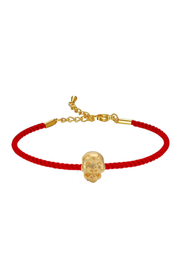 LITZ [SPECIAL] LITZ 999 (24K) Gold Zodiac Snake With Rope Bracelet  EPC1154-B-R (0.25g+/)