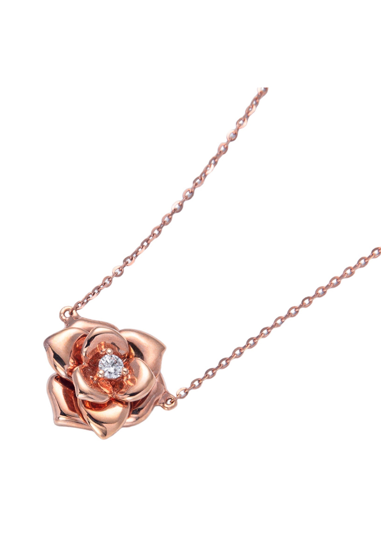 LITZ [ Free Necklace ] LITZ 18K Rose Gold Diamond Pendant IS-P17533 (2.28g+/-)