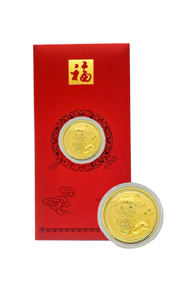 LITZ LITZ 2025 Chinese New Year Snake Red Packets 999.9 Pure Gold Coin 0.10g AP0012-S-E (喜)