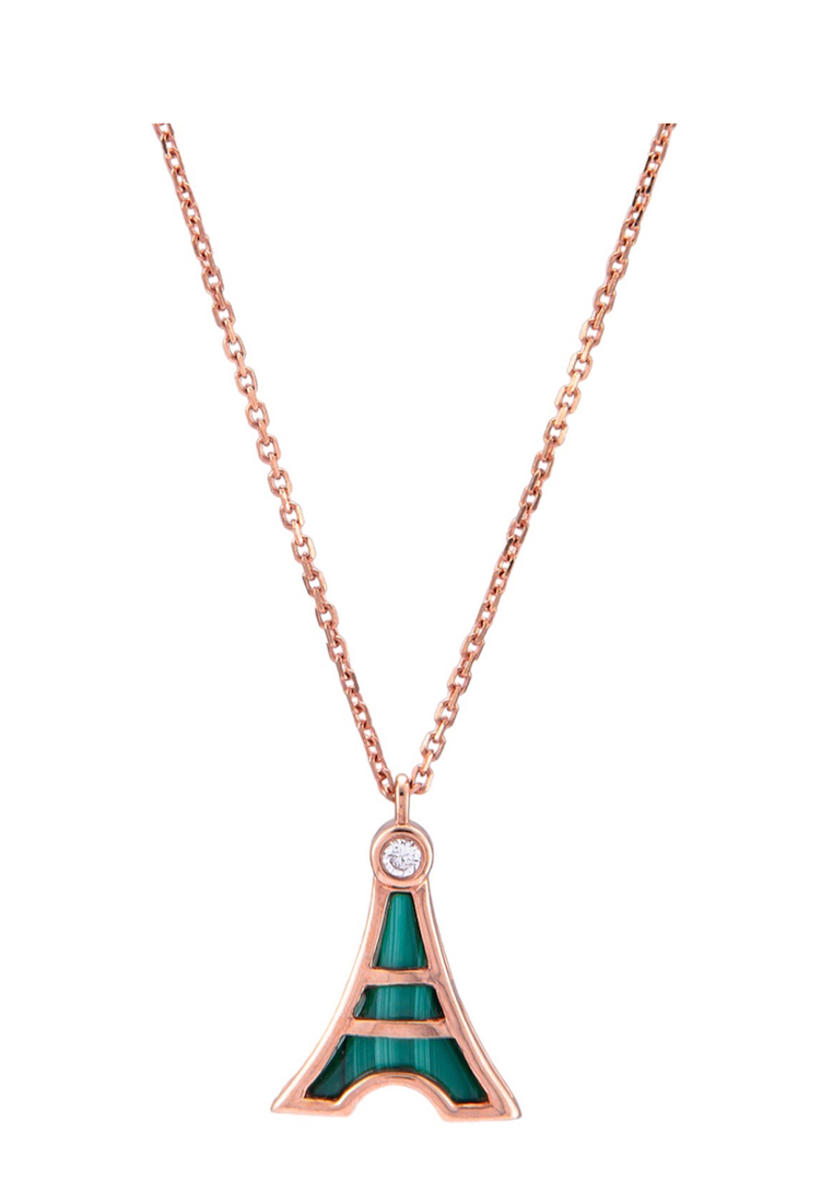 LITZ [ Free Necklace ] LITZ 18K Rose Gold Diamond Pendant YF-D-YXL002 (1.79g+/-)