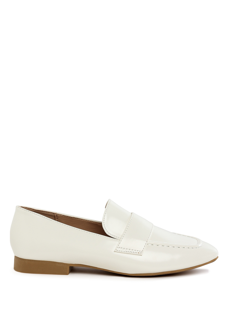London Rag Flat Heel Loafers In Off White