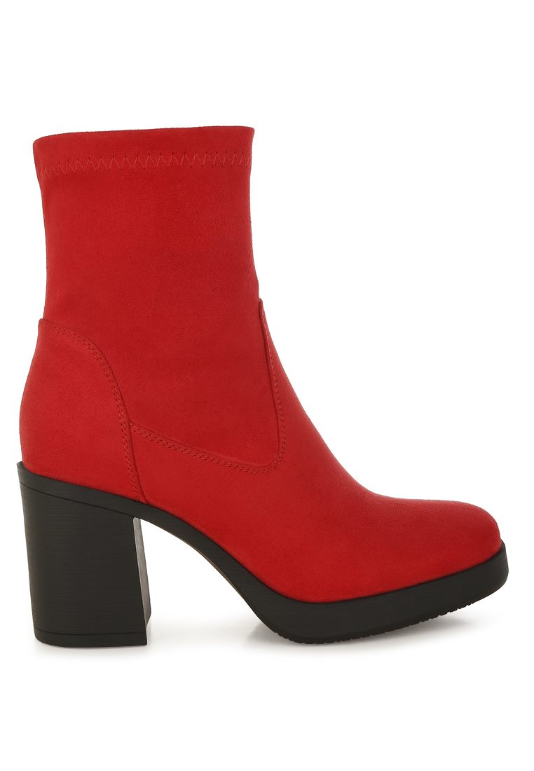 London Rag Microfiber Sock Boots In Red