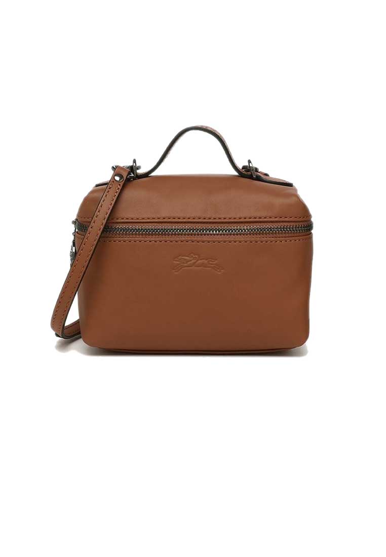 LONGCHAMP Le Pliage Extra XS Vanity Leather Handbag Cognac 10187987