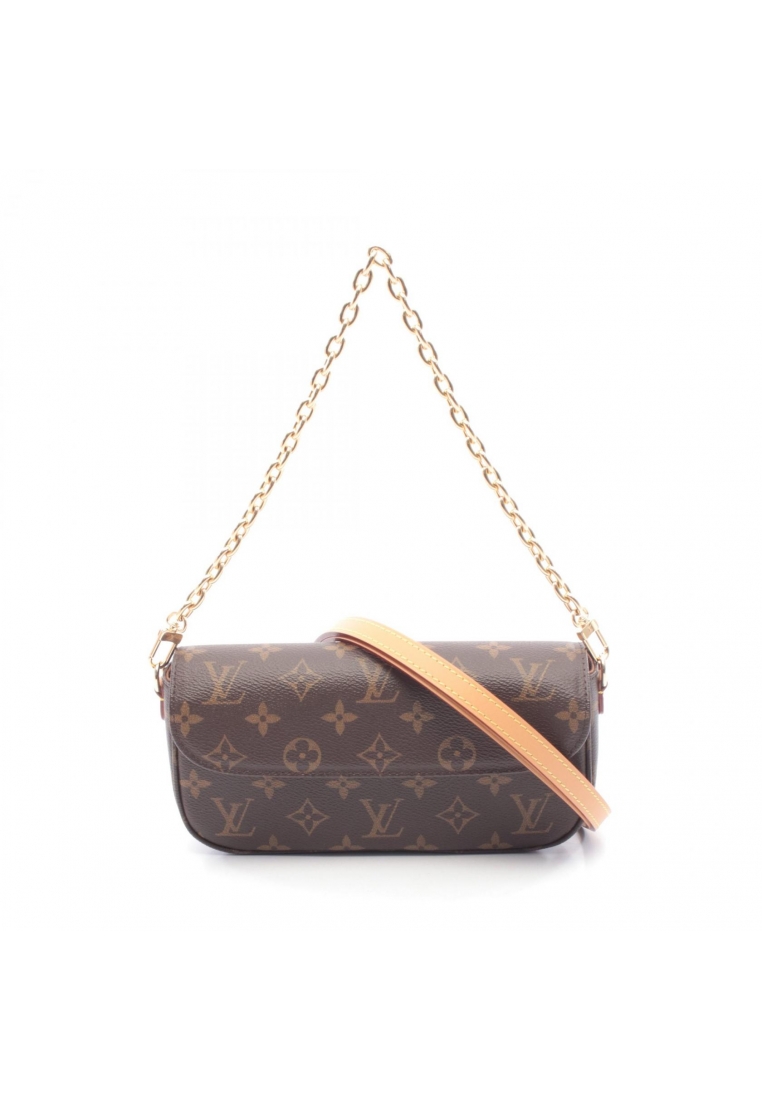 Louis Vuitton Pre-Loved Louis Vuitton wallet on chain ivy chain handbag PVC Brown 2WAY