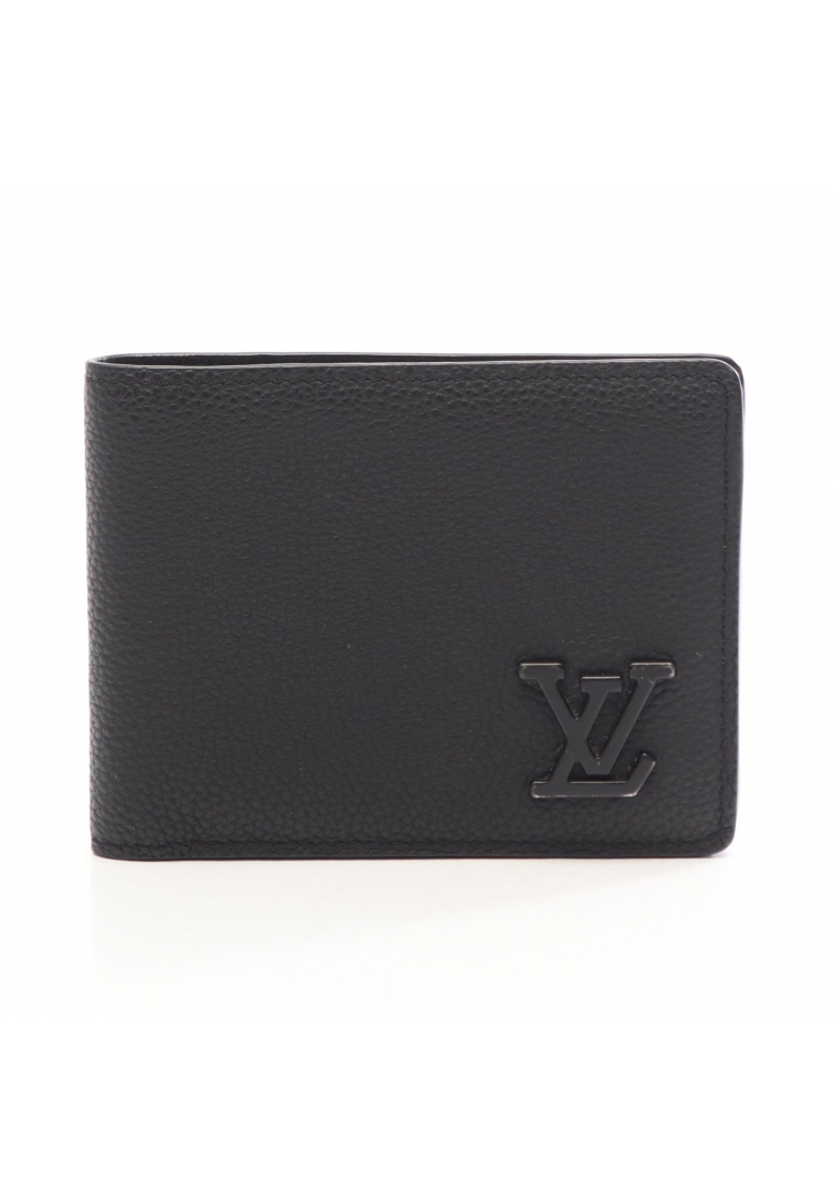 Louis Vuitton Pre-Loved Louis Vuitton Portefeuil Multiple LV Aerogram Noir Bi-fold wallet wallet lea