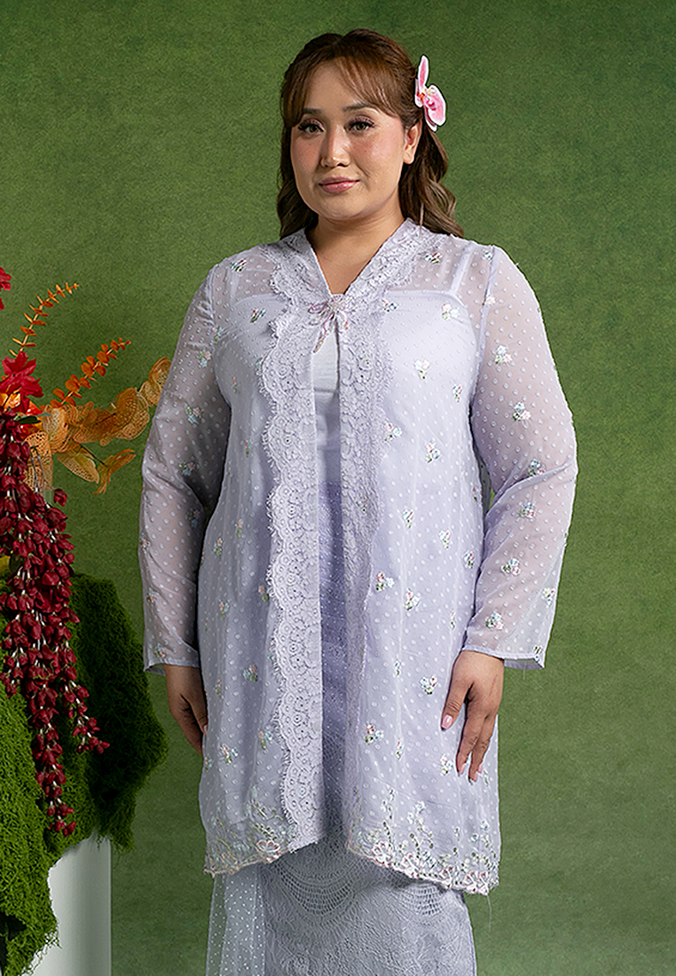 Lubna Ita Polka Dot Long Kebaya Top